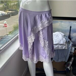 Free People Purple Lace A-Line Skirt